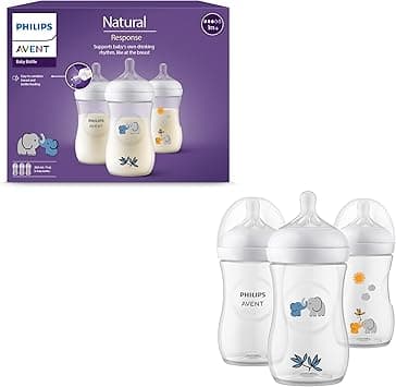 Philips Avent Natural Response Gift Set for Babies: 3 Natural Response Baby Bottles (260 ml) with T3 Teats (from 1 Month), SCY903/63 - Amazon.ae Price Tracker