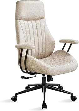 ovios Ergonomic Home Office Chair (Beige, Suede Leather) on Amazon.ae - Price Tracker