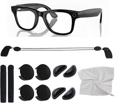 Smart Glasses Accessories Kit for Ray-Ban Oakley Meta Wayfarer Headliner Skyler Includes Nose pads Holder, Adjustable Anti-drop Lanyard, Temple tips, Glasse cloth on Amazon - Best Deal Finder