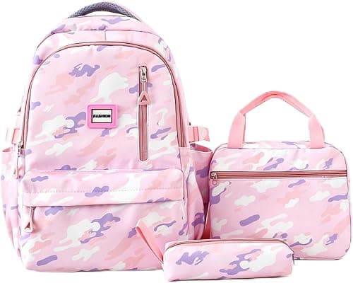 3 PCS School Backpack Set with Bookbag Lunch Box Pencil Case Lightweight Children's Bookbag Adjustable Shoulder Straps Side Pockets for Elementary Middle School on Amazon.ae - Price Tracker