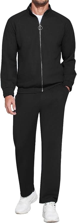 COOFANDY Men's Tracksuits Jacquard Textured Sweatsuit 2 Piece Jogging Set - Best Deal Finder