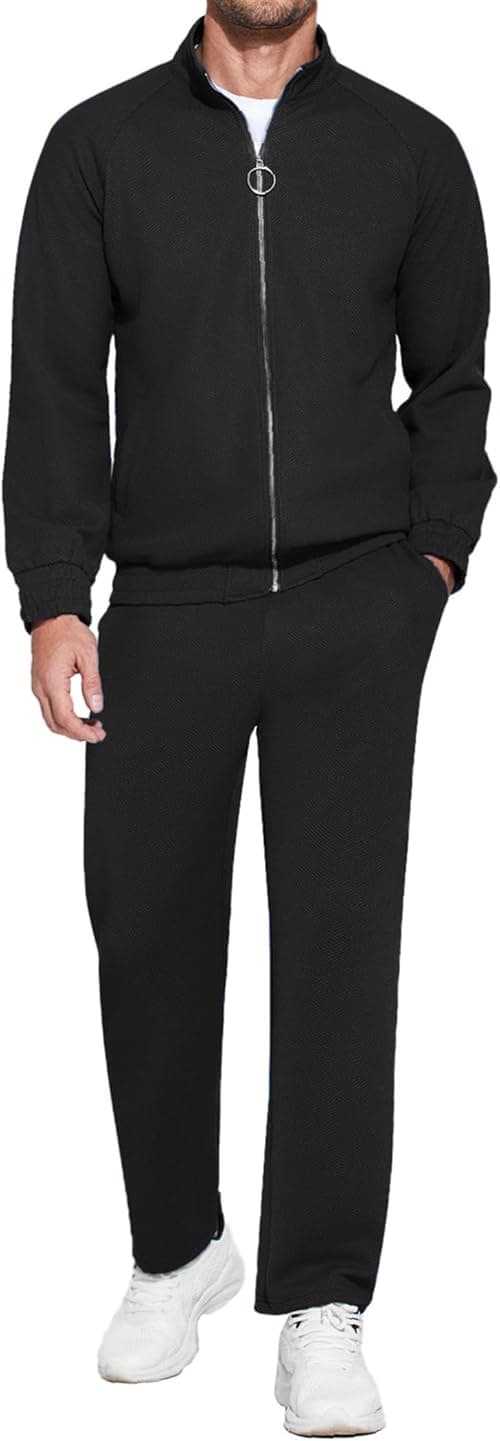 COOFANDY Mens 2 Piece Tracksuit Casual Sweatsuits Full Zip Track Suits Jogging Athletic Suit Sets on Amazon.ae - Price Tracker