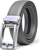 Founders & C Men's Leather Ratchet Comfort Click Belt Dress with Slide Buckle -Adjustable Trim to Fit - Best Deal Finder