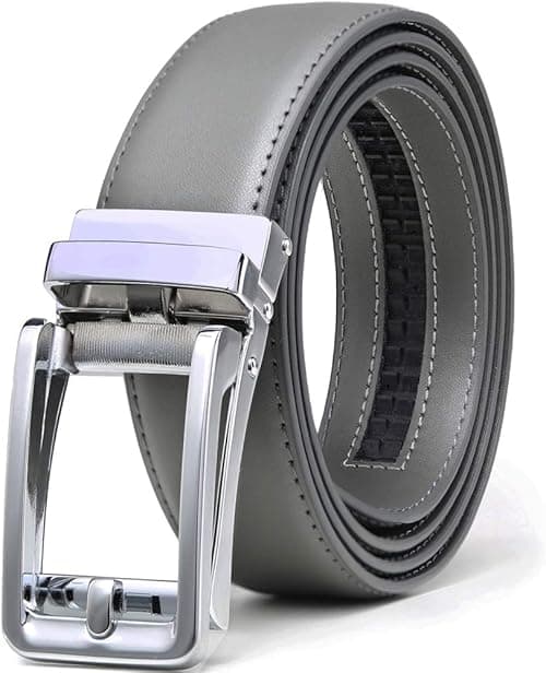 Founders & C Men's Leather Ratchet Comfort Click Belt Dress with Slide Buckle -Adjustable Trim to Fit on Amazon.ae - Price Tracker