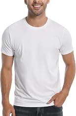 Pioneer Camp Mens Bamboo T Shirt Ultra Soft White Plain Tshirts Shirts for Men Cooling Crew Neck Casual Basic Tee Shirt - Best Deal Finder