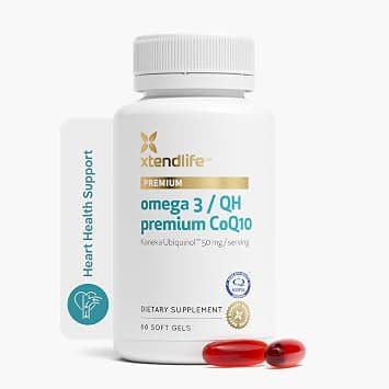 XTENDLIFE Omega 3 QH Premium Fish Oil, Exclusive Formula with Astaxathin and Lycopene Plus CoQ10 Ubiquinol for Optimum Heart Health Support, Men and Women, 60 Gluten Free Soft Gels on Amazon.ae - Price Tracker
