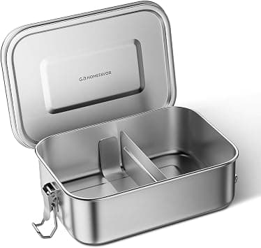 G.a HOMEFAVOR Bento Lunch Box, Stainless Steel Lunch Containers Leakproof with Removable Divider, Metal Lunch Containers, 800 ml, Dishwasher Safe on Amazon.ae - Price Tracker