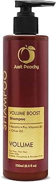 Just Peachy Volume Boost Shampoo | Keratin, Pro Vitamin B5 & Olive Oil | Color Safe | For Fine & Thin Hair | No Sulfate, Paraben, Phosphates | 100% Vegan | 250ml on Amazon.ae - Price Tracker