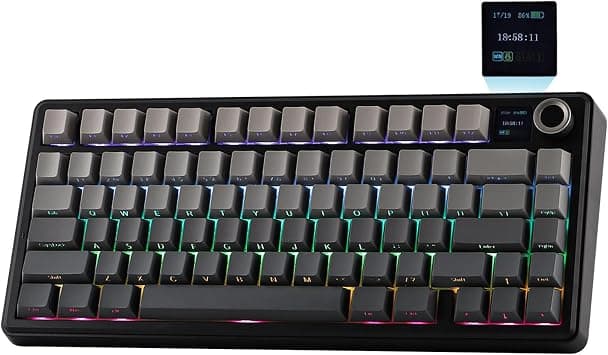 EPOMAKER X AULA F75 MAX Tri-Mode Wireless Gaming Keyboard, TFT Screen, Knob, Hot Swappable, 2.4GHz/Type-C/BT5.0, Gasket Creamy, for PC/Mac/Office/Gaming (Black Gradient) - Best Deal Finder