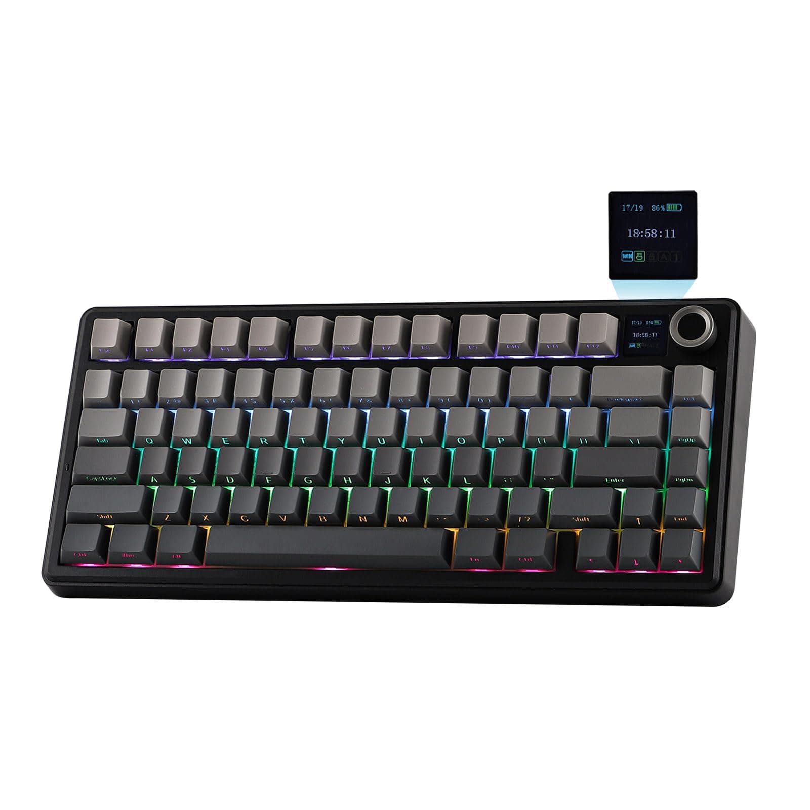 EPOMAKER X AULA F75 MAX Tri-Mode Wireless Gaming Keyboard, TFT Screen, Knob, Hot Swappable, 2.4GHz/Type-C/BT5.0, Gasket Creamy, for PC/Mac/Office/Gaming (Black Gradient) on Amazon.ae - Price Tracker