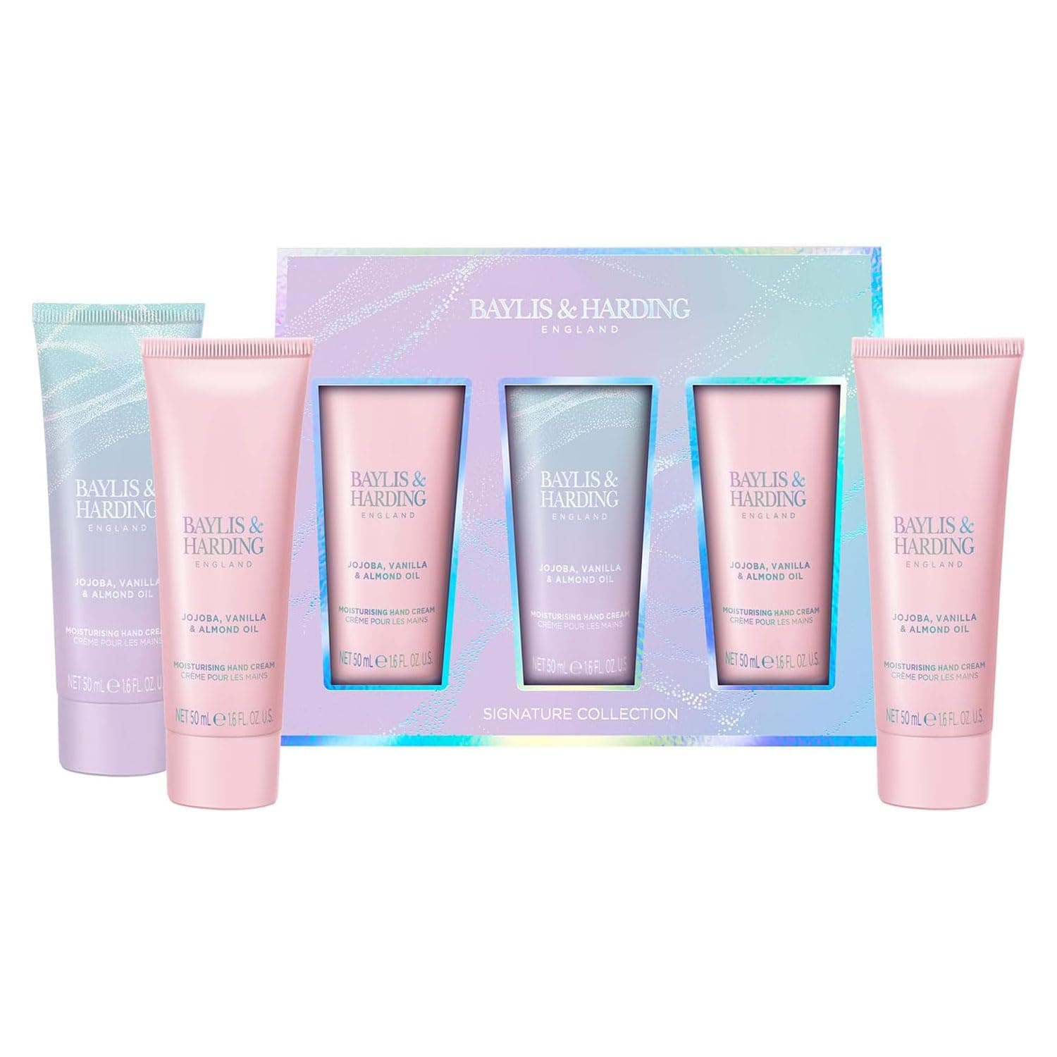 Baylis & Harding Luxury Hand Treats Gift Set - Jojoba, Vanilla & Almond Oil - 3 x 50ml Tubes - Moisturizing, Vegan, Paraben-Free Hand cream - Perfect for Women, Birthdays & Christmas on Amazon.ae - Price Tracker