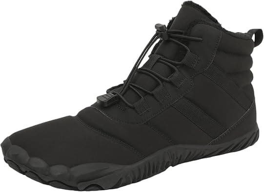 Mmoneyake Winter Snow Shoes for Women Men Warm Fur Lined Waterproof Snow Sneakers Wide Toe Box Zero Drop Ankle Booties Non-Slip Barefoot Outdoor Shoes Fashion Short Boots, E-black, 8.5-9 on Amazon.ae - Price Tracker