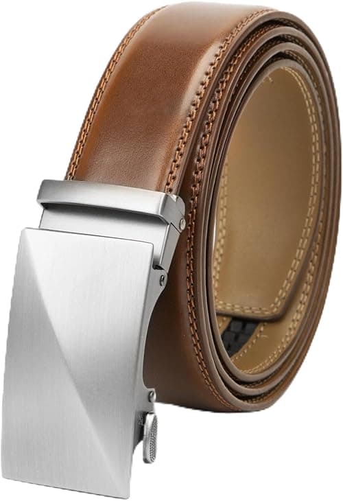 AMOSTBY Mens Belt Leather Slide Ratchet Belt for Gift Dress and Casual, 1 3/8" with Adjustable Automatic Buckle - Fit for Jeans, Suits and Every Occasion on Amazon.ae - Price Tracker