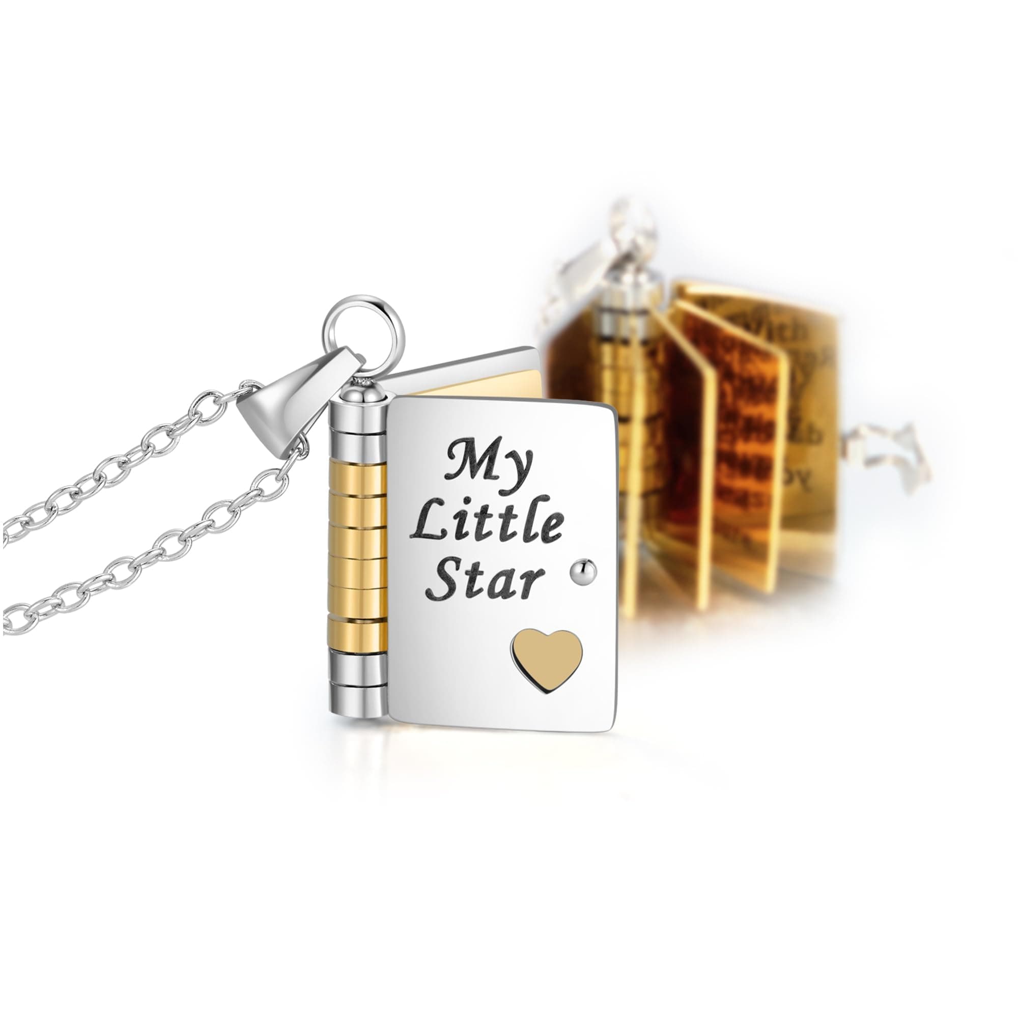 "To My Daughter" Book Locket Necklace from Mom & Dad, 6-Page Engraved Locket Pendant, Stainless Steel Jewelry Gift for Birthday, Graduation & Special Occasions on Amazon.ae - Price Tracker