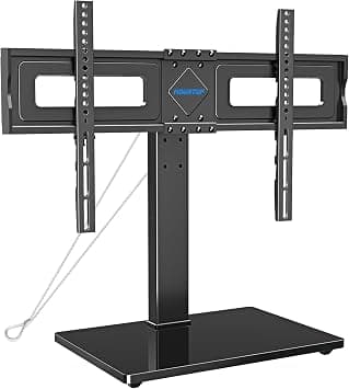 MOUNTUP Universal TV Stand, Table Top TV Stands for 37 to 65, 70, 75 Inch Flat Screen TVs, Height Adjustable, Tilt, Swivel TV Mount with Tempered Glass Base Hold up to 88lbs, Max VESA 600x400mm MU0031 على Amazon.ae - متتبع الأسعار