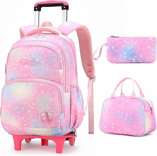 Dream Princess Wind Rolling Backpack for Girls Wheeled Travel Bag Trolley School Bag على Amazon.ae - متتبع الأسعار