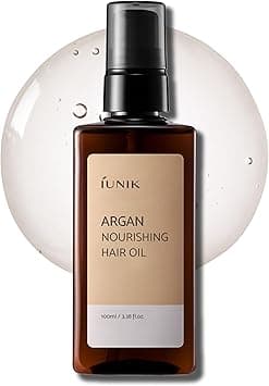 IUNIK Argan 3.9% Nourishing Hair Oil Treatment Non-sticky Lightweight - Smooth Strengthen Damaged Hair Quick-Absorption Silky Texture Eliminates Frizz Creates Brilliant Shines 3.38 Fl Oz Korean' on Amazon.ae - Price Tracker