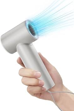 TONEOF Upgraded Handheld Turbo Fan, 5000mAh Rechargeable Portable Personal Fan, Mini Desk Fans with a Lanyard, 5 Speeds, LED Display, High Speed Cooling, USB Fan for Travel/Outdoor/Indoor-Beige Grey on Amazon.ae - Price Tracker