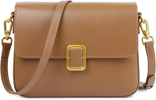 Genuine Leather Crossbody Shoulder Handbag Purses Bags for Women | Scratch Resistant Leather, Adjustable Strap, Gold Hardware, Inner Pockets, Magnetic Snap for Daily Travel Women’s Gifts on Amazon.ae - Price Tracker