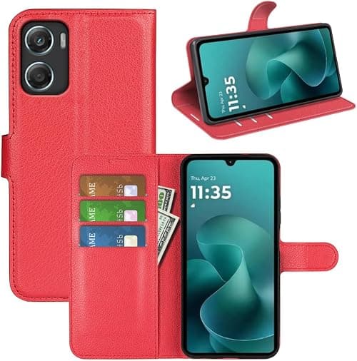 Case for Motorola Moto G06, Shockproof Premium PU Leather Flip Case Wallet [Card Holder] [Kickstand] [Magnetic Closure] for Motorola Moto G06, Red on Amazon.ae - Price Tracker
