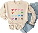 Ykomow Long Sleeve Valentines Shirts Women Plaid Love Heart Valentine's Sweatshirts Blouse Tops - Best Deal Finder