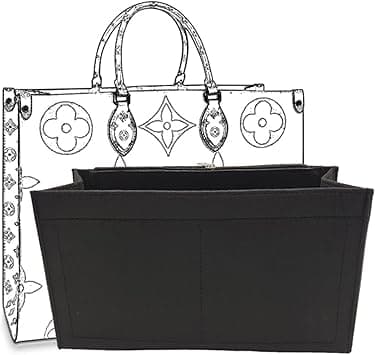 D.DUO Bag Purse Organizer With Zipper, Tote Organizer Insert For LV ONTHEGO (Black, L) on Amazon.ae - Price Tracker