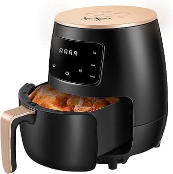Digital Air Fryer, 6L Capacity, 8-in-1 Functions with Touch Display, Black and Gold on Amazon - Best Deal Finder