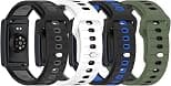 E ECSEM 4-Pack Watch Bands Compatible for Amazfit Helio Strap, Two-in-One Color Soft Silicone Quick Release Wristbands Replacement Strap for Amazfit Helio Strap Fitness Tracker Accessories - Best Deal Finder