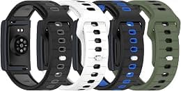 E ECSEM 4-Pack Watch Bands Compatible for Amazfit Helio Strap, Two-in-One Color Soft Silicone Quick Release Wristbands Replacement Strap for Amazfit Helio Strap Fitness Tracker Accessories - Best Deal Finder