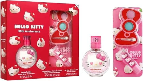 Hello Kitty Natural Kids Perfume & Makeup Gift Set – Eau de Toilette Spray 30ml, Lip Gloss & Eyeshadow Palette with Brush | Vegan & Dermatologically Tested | Safe Beauty Gift Set for Girls Aged 3+ على Amazon.ae - متتبع الأسعار