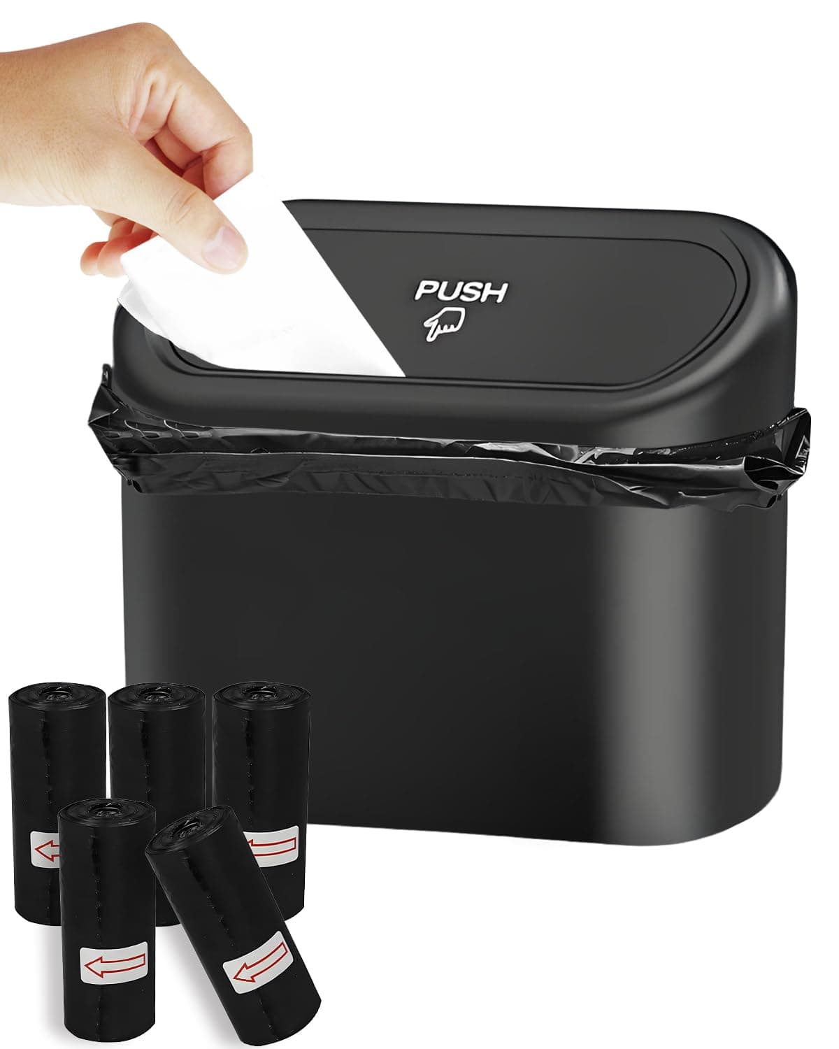 Car Trash Can– Mini Automotive Garbage Bin with Lid and 75 Pcs Plastic Trash Bag, Hanging Design for back seat/door, Compact Vehicle Trash Container for Cars, SUVs, Trucks, RVs on Amazon.ae - Price Tracker