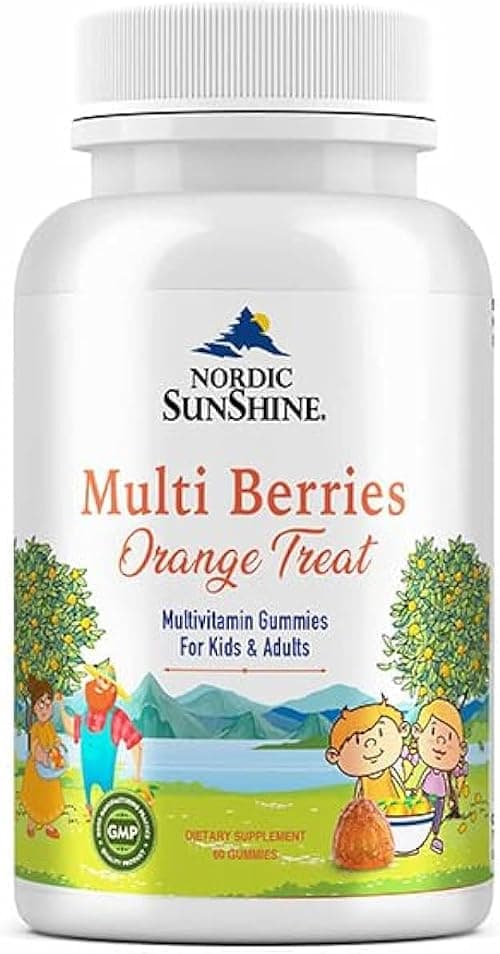 Nordic Sunshine Mulberries Multivitamin Gummies For Kids & Adults | Overall Well Being | Healthy Bones & Muscles | Orange Treat | 60 Gummies على Amazon.ae - متتبع الأسعار