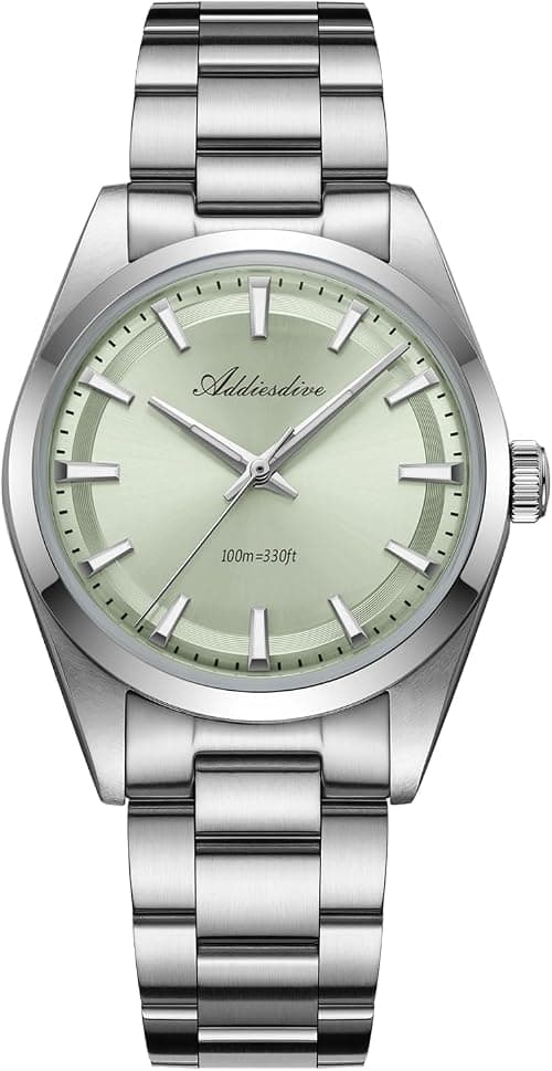 ADDIESDIVE 36 MM Small Dial Luxury Watches for Men 11 MM Thick VH31 Quartz Watch Waterproof 100 M Mint Green/White/Gray على Amazon.ae - متتبع الأسعار