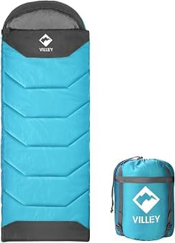 VILLEY Camping Sleeping Bag, 3 Season Lightweight Compact Gear for Adults, Boys, Girls – Summer, Spring, Fall, Outdoor, Travel, Hiking - Best Deal Finder