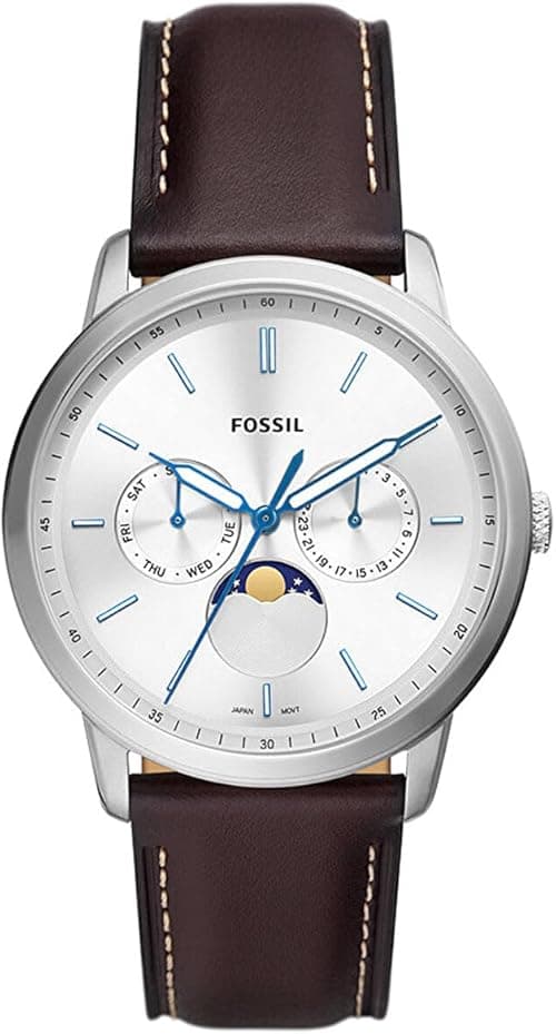 Fossil Men's Neutra Minimalist Multifunction, Stainless Steel Watch, FS5905, Brown on Amazon.ae - Price Tracker