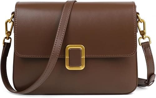 Genuine Leather Crossbody Shoulder Handbag Purses Bags for Women | Scratch Resistant Leather, Adjustable Strap, Gold Hardware, Inner Pockets, Magnetic Snap for Daily Travel Women’s Gifts on Amazon.ae - Price Tracker
