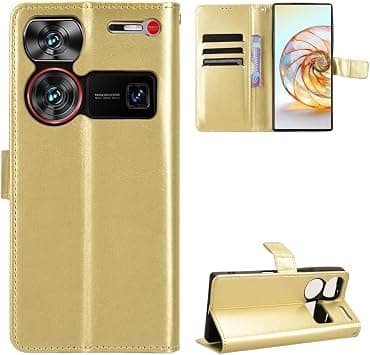 ZTE Nubia Z60 Ultra Case [Wallet Case] [Stand Function] [Card Slots] [Magnetic Flip Cover] Compatible with ZTE Nubia Z60 Ultra Smartphone (Gold) على Amazon.ae - متتبع الأسعار