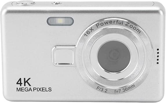 Digital Camera, 50MP 1080P Point and Shoot Digital Camera with 2.4in TFT Screen, 16X Zoom, Auto Focus, Portable Compact Design, for Photography Travel Vlog (Silver) on Amazon.ae - Price Tracker