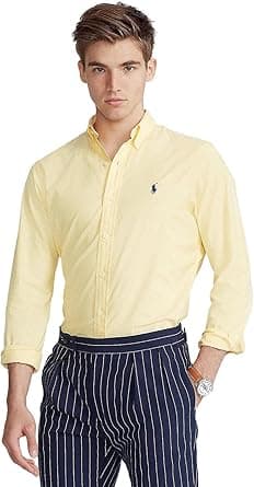 Polo Ralph Lauren Men's Long Sleeve Oxford Button Down Shirt (XXL, PlainYellow) on Amazon.ae - Price Tracker
