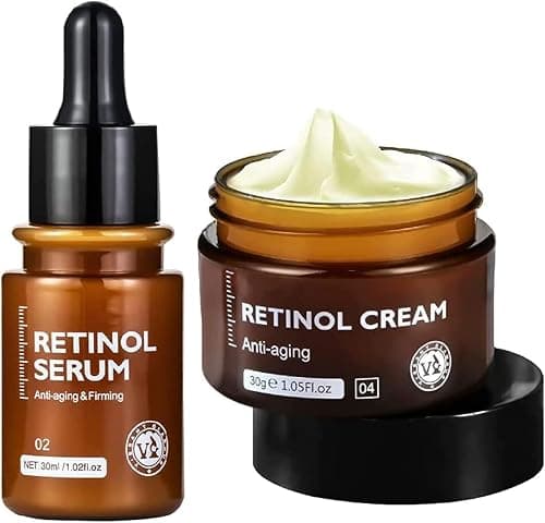 Goreem Retinol Face Cream 30g and Retinol Face Serum 30ml combination Anti-aging Firming Moisturizing Fade Fine Lines Deep Care Essence على Amazon.ae - متتبع الأسعار