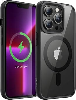 JETech Magnetic Case for iPhone 13 Pro Max 6.7-Inch Compatible with MagSafe, Shockproof Phone Bumper Cover, Solid Color Matte TPU Frame, Anti-Scratch Clear Back (Black) - Best Deal Finder