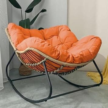 Oversized Green Velvet Rocking Egg Chair – Comfy Stainless Steel Armchair with Metal Legs for Outdoor Relaxation Patio Fur and Garden Use on Amazon.ae - Price Tracker