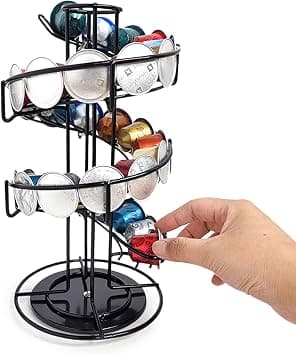 Rotating Coffee Pod Carousel Holder Storage Stand Organizer – Space Saving Coffee Capsule Rack, Durable Kitchen Countertop & Office Desk Organizer, Holds up to 30 Pods Compatible on Amazon.ae - Price Tracker