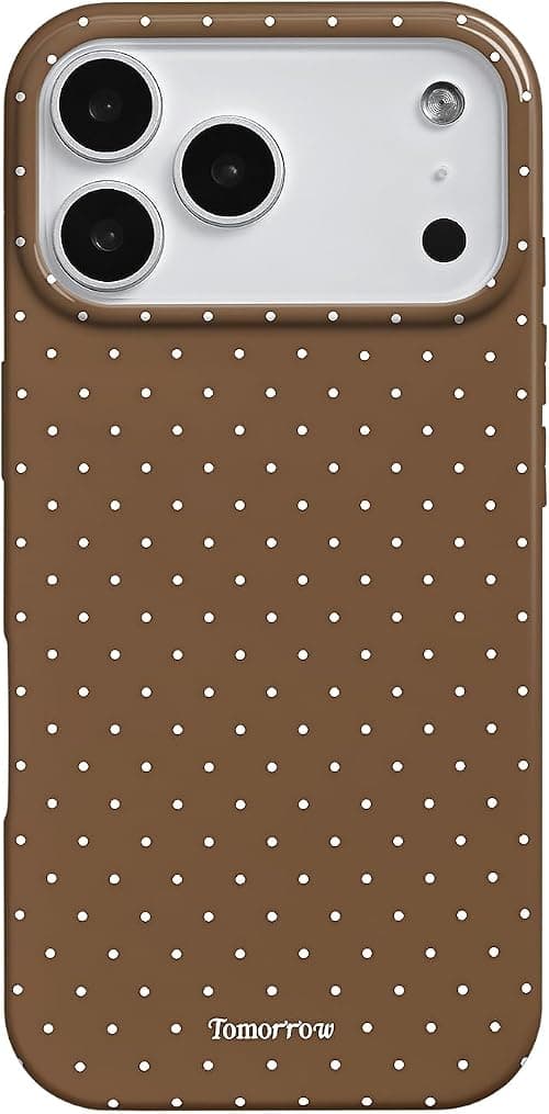 Case for iPhone 17 Pro with Cute Polka Dot Pattern Aesthetic Design, Simple Stylish Soft TPU Protective Phone Cover for iPhone 17 Pro -Brown على Amazon.ae - متتبع الأسعار