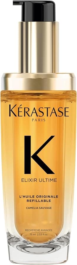 Kérastase Elixir Ultime, L'Huile Originale Refillable Hair Oil | Versatile Leave-In Oil to Smooth Frizz & Add Shine |Camellia, Marula and Argan Oils | For All Hair Types - دليلك لأفضل العروض