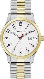 Caravelle by Bulova Men's Traditional 3-Hand Date Quartz Expansion Band Watch, Luminous Hands, Stainless Steel, 40mm - Best Deal Finder