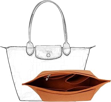 D.DUO Purse Organizer, Multi-Pocket Felt Handbag Organizer, Folding Tote Bag organizer insert for Insert Wallet Organizer Suitable for Longchamp (Brown, Large) on Amazon.ae - Price Tracker