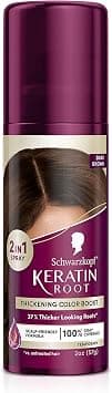 Schwarzkopf Keratin Color Root Temporary Hair Color Spray, Dark Brown - Salon Inspired Temporary Hair Dye, for up 100% Gray Coverage and Thicker Looking Roots, Ammonia free - Best Deal Finder