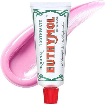 EUTHYMOL Original Pink Toothpaste (3.7fl oz/Pack of 1) - Fluoride-Free Toothpaste for Sensitive Teeth & Gum. Bad Breath, Cavity Prevention, 12-Hour Long Lasting Freshness with Wintergreen - Best Deal Finder