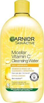 Garnier Micellar Vitamin C Cleansing Water, Gentle face Cleanser & Makeup Remover, Hypoallergenic. Vegan Formula, Suitable For Dull And Uneven Skin, Brightening Formula, Dermatologically Tested, 700ml - Best Deal Finder